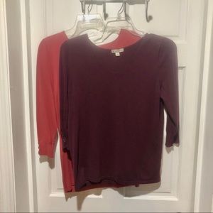Bundle of 2 Dressbarn 3/4 sleeve Sweater Top